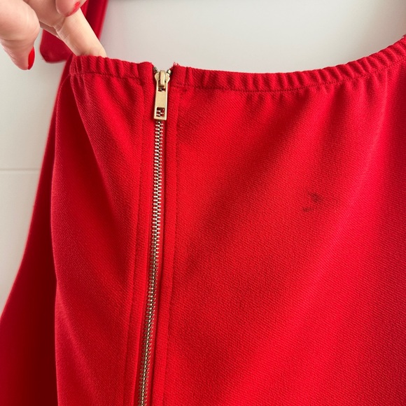 Red off the shoulder formal wedding event mini dress L - Picture 9 of 10